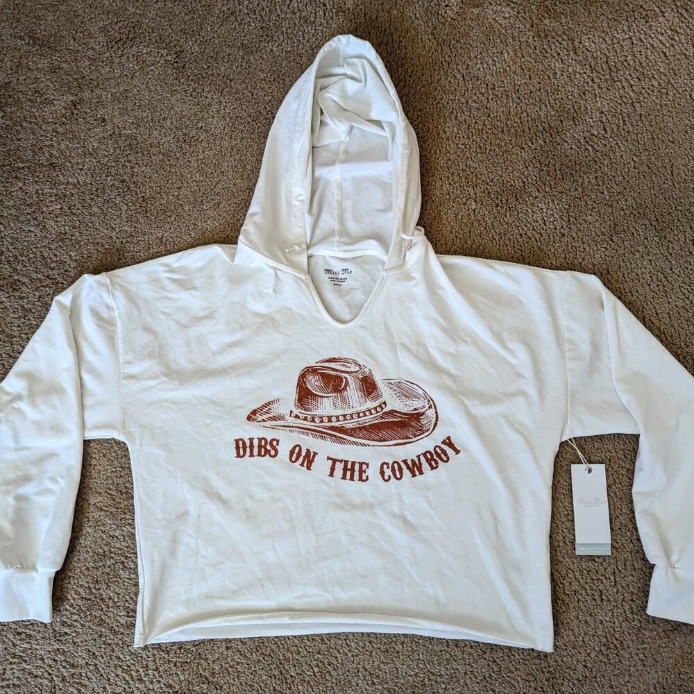 Miss Me Cropped Light-Weight Hoody, Size Small